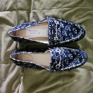 CAbi Carnaby Style #6005 Blue/Yellow Velvet Loafer